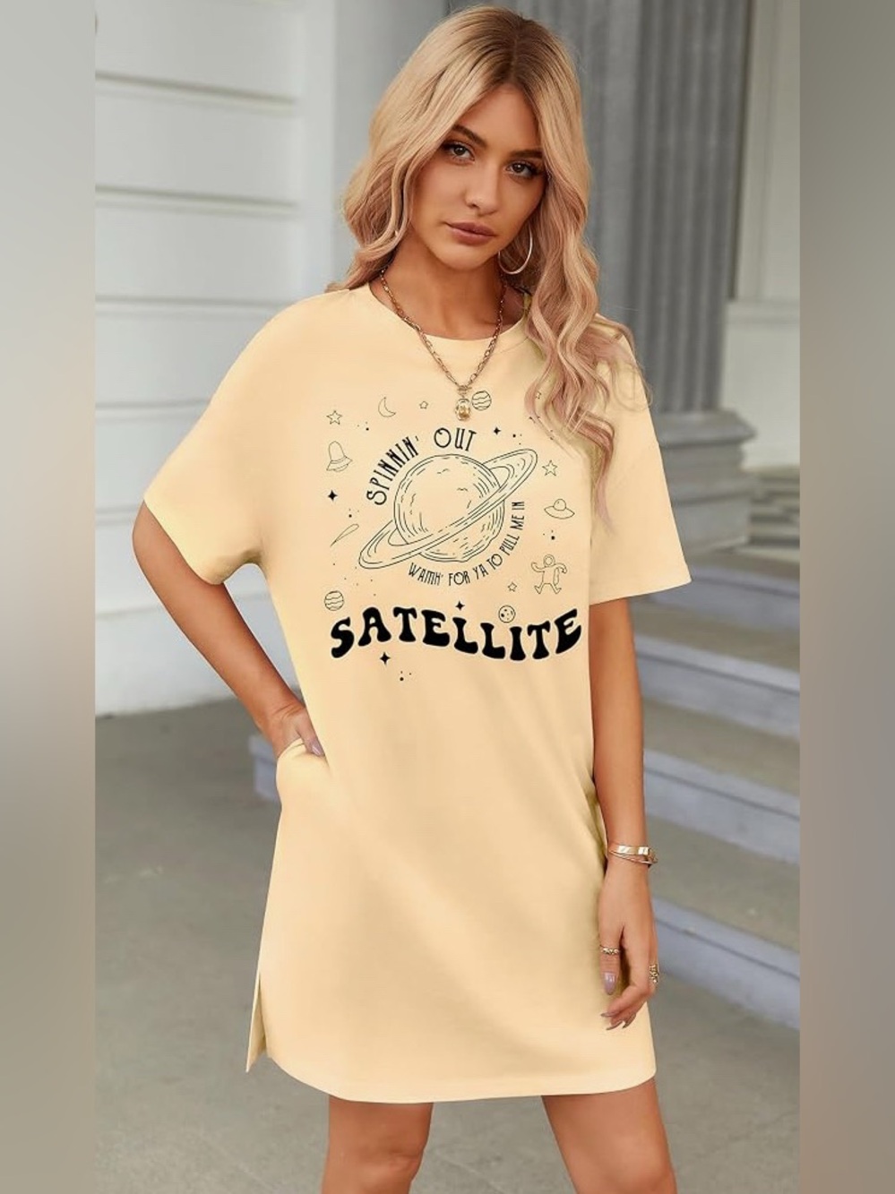 🆕 - WOMANS SHORT SLEEVE GRAPHIC TEESHIRT DRESS